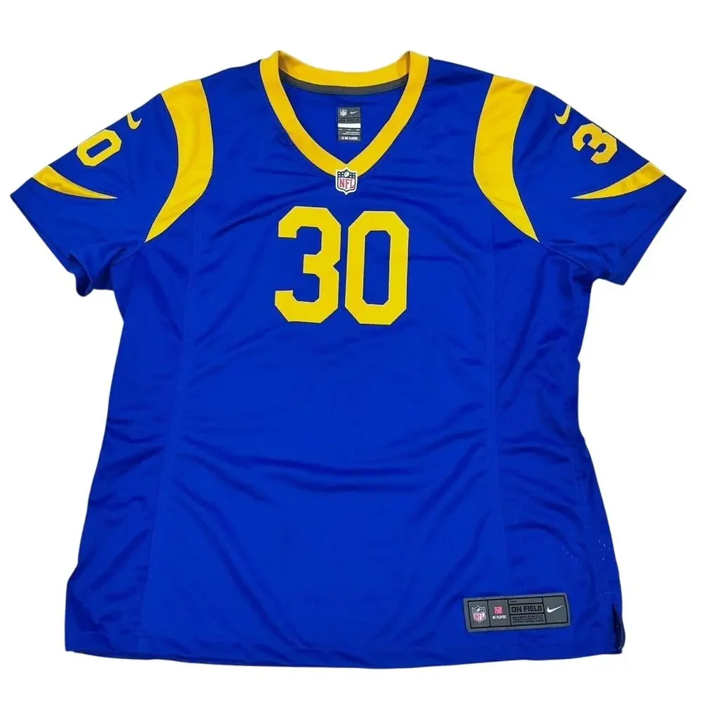 Nike Rams Todd Gurley II #30 Womens Game Jersey 2XL Blue Gold On Field NFL Shirt